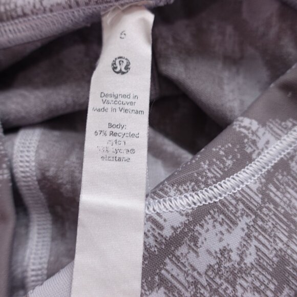 Lululemon Wunder Under HR Leggings Sz 6 Jacquard Starlight Grey Cropped Stretch - Picture 9 of 10